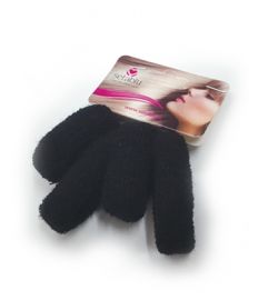 ELASTICO 4 PEZZI PER CAPELLI FINTA CODA DOPPIO NERO