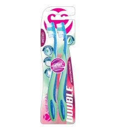 SPAZZOLINO MEDIO 2 PEZZI CON MANICO ERGONOMICO