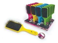 SPAZZOLA QUADRATA PIATTA SOFT-TOUCH COLORI ASSORTITI