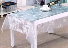 TOVAGLIA IN PVC TRASPARENTE CON ROSE GRANDI VEND A METRO