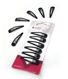 FERMA CAPELLI CLIC CLAC 6 PZ. NERO CM. 5