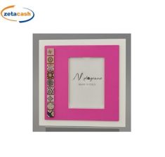 PORTAFOTO IN VETRO FUCSIA CON MAIOLICHE FORMATO FOTO 13 X 18