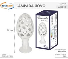 LAMPADA IN PORCELLANA A FORMA DI UOVO CON FORI TRIANGOLARI