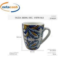 TAZZA IN CERAMICA CON DECORAZIONE VIETRI BLU 385 ML
