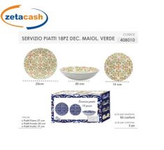 SERVIZIO PIATTI CON DECORAZIONE MAIOLICA 18 PEZZI