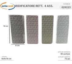 UMIDIFICATORE RETTANGOLARE IN CERAMICA CON FIORI CM 8X4X18