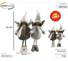 FATINA CON LUCE BIANCO E GRIGIO CM 20 X 12 X65