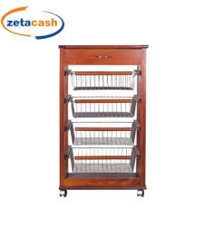 CARRELLO IN LEGNO CILIEGIO CON 4 CASSETTI CM 48X38X82 H