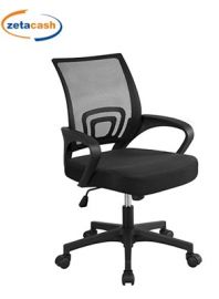 SEDIA OPERATIVA GIREVOLE UFFICIO BRACCIOLI E SCHIENALE NERA