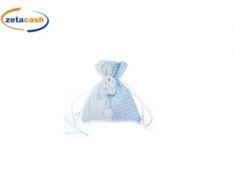 SACCHETTI CELESTE E BIANCHI CON SCARPETTA GESSO E PON PON