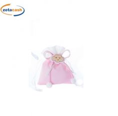 SACCHETTI ROSA E BIANCHI CON NUVOLA E PON PON 12 PEZZI