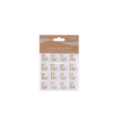 LETTERE IN LEGNO ADESIVI 16 PEZZI LETTERA L