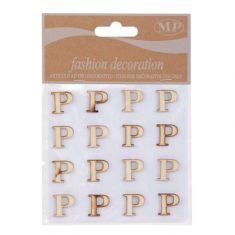 LETTERA "P" ADESIVA 16 PZ. COLORE LEGNO