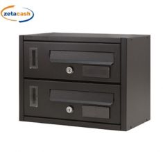 CASSETTA CONDOMINIO NERA 2 ANTE HUGO 30X17 CM