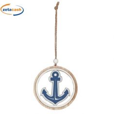 CONF 6 APPENDINI LEGNO CERCHIO ANCORA D8CM