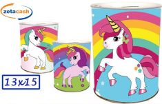 SALVADANAIO IN LATTA UNICORN CM 15X13