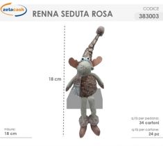 RENNA SEDUTA ROSA 18 CM