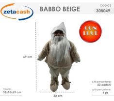 BABBO NATALE BEIGE CON LUCE