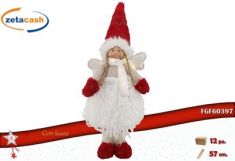 FATINA NATALIZIA CON VESTITO BIANCO E CAPPELLO ROSSO