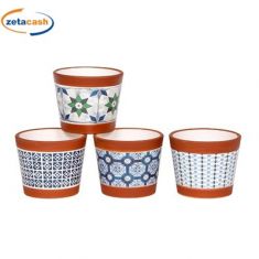 CACHEPOT TONDO CERAMICA DEC H8,5 D10CM 4ASS