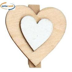 CONF 12 MOLLETTINE LEGNO CUORI INT BIANCO 3,5X3,5CM