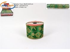 NASTRO NATALIZIO VERDE ORO IN RASO