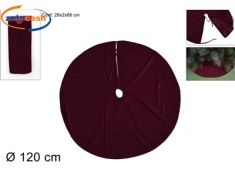 TAPPETO COPRI BASE ALBERO IN VELLUTO BORDEAUX