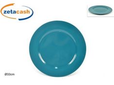 SOTTOPIATTO LUCIDO VERDE PETROLIO DIAMETRO CM 33