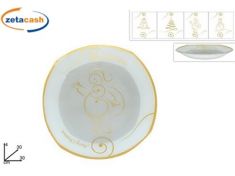 PIATTO NATALIZIO VETRO BIANCO