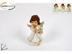 ANGIOLETTO SIMBOLO NATALIZIO VESTITO BIANCO GLITTER H 14 ASS