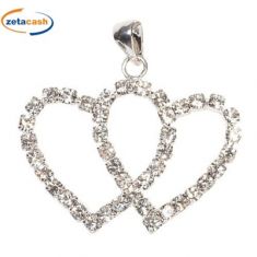 CONF 6 DOPPIO CUORE STRASS H2X3CM