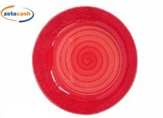 PIATTO RISO IN CERAMICA ROSSO CM 33