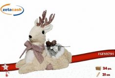 RENNA POLISTIROLO E POLIESTERE BEIGE H 20 CM