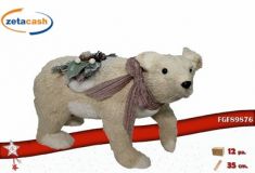 ORSO IN POLISTIROLO E POLIESTERE BEIGE H 25 CM