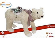 ORSO POLARE IN POLISTIROLO BEIGE E ROSA