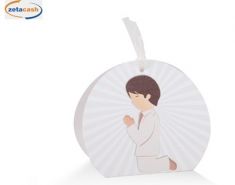 SCATOLINE ROTONDE COMUNIONE BIMBO H8X3.5X5.5CM 10 PEZZI