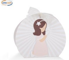 SCATOLINE ROTONDE COMUNIONE BIMBA H8X3.5X5.5 10 PEZZI