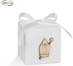 CONF 10 SCATOLINE BIANCHE CRESIMA APPLICAZIONE LEGNO