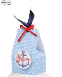 CONF 10 SCATOLINE BLU PESCIOLINI MARE BOLLINO ANCORA BLU