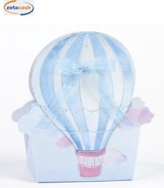 SCATOLINE MONGOLFIERA AZZURRA H9X4X6CM 10 PEZZI