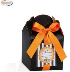 CONF 10 SCATOLINE SCRIGNO NASTRO NERO ARANCIO E TARGHETTA