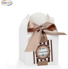 CONF 10 SCATOLINE SCRIGNO AVORIO NASTRO E TARGHETTA