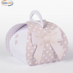 SCATOLINE SO SWEET BIANCA TORTORA POIS FIOCCO H10X5 10 PEZZI