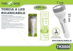 TORCIA A LED RICARICABILE 600 mAh