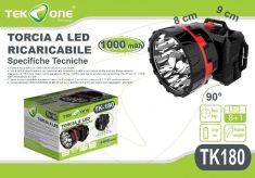 TORCIA A LED FRONTALE RICARICABILE 1000 mAh