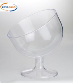 COPPA INCLINATA IN PLASTICA TRASPARENTE H20 CM DIAMETRO 16CM
