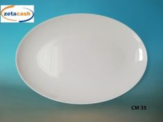 VASSOIO OVALE MELAMINA BIANCA 35.6X25XH3 CM