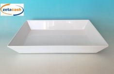 VASCHETTA RETTANGOLARE MELAMINA BIANCA 35X24.4XH4 CM