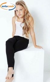 LEGGINS BIMBA NERO TAGLIA 5/6 ANNI JADEA