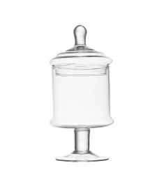 POTISHE IN VETRO TRASPARENTE CON COPERCHIO VICTORIA H 28